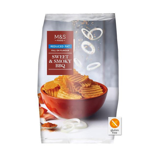 M&S Reduced Fat Sweet & Smoky BBQ Crisps 150g Botiga