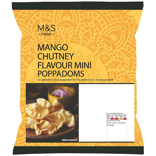 M&S Mango Chutney Flavour Mini Poppadoms 65g Botiga