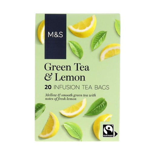 M&S Fairtrade Green Tea with Lemon Tea Bags 20 per pack Botiga