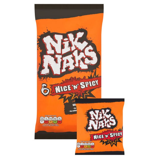 Nik Naks Nice 'N' Spicy Multipack Crisps 6 per pack Botiga