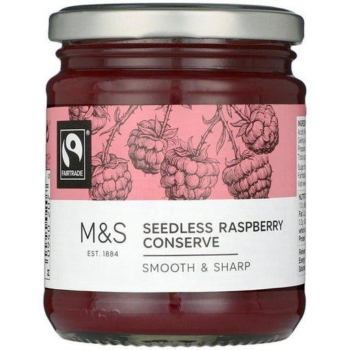 M&S Fair Trade Seedless Raspberry Conserve 340g Botiga