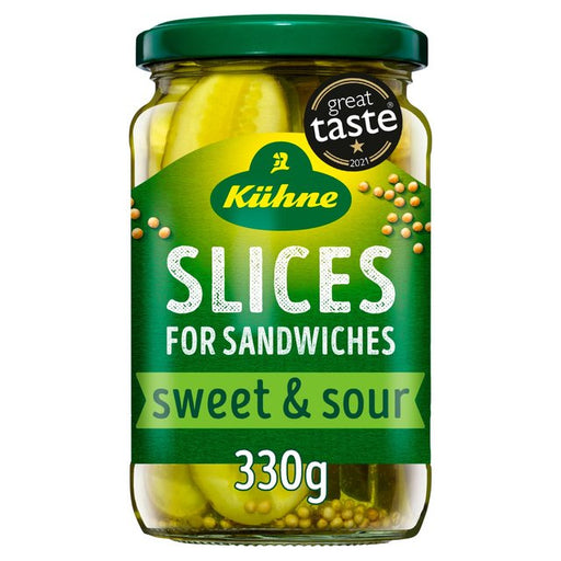 Kuhne Gherkin Sandwich Slices 330g Botiga