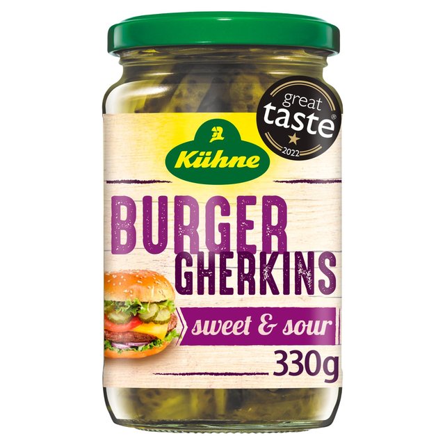 Kuhne Burger Crinkle Cut Gherkins 330g Botiga