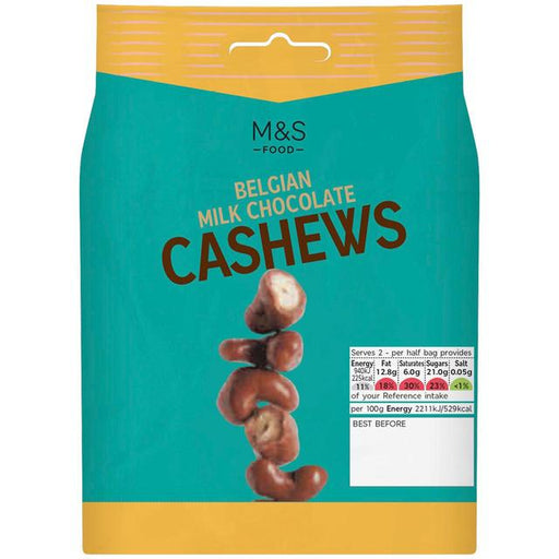 M&S Belgian Milk Chocolate Cashews 85g Botiga