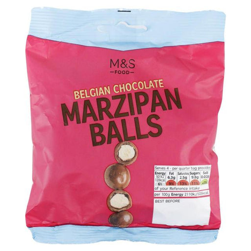 M&S Belgian Chocolate Marzipan Balls 95g Botiga