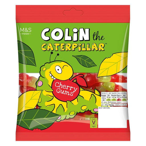 M&S Colin The Caterpillar Cherry Gums 170g Botiga