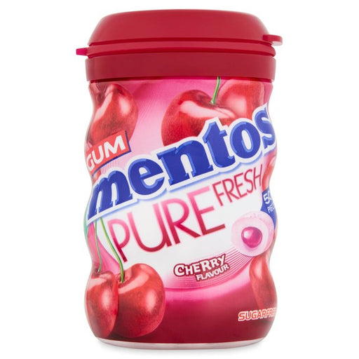 Mentos Pure Fresh Cherry Sugar Free Chewing Gum Bottle 97g Botiga