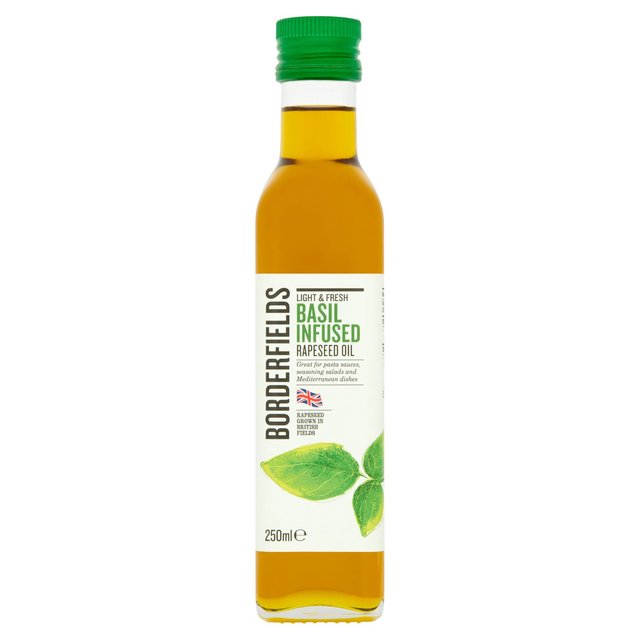 Borderfields Cold Pressed Rapeseed Oil Basil Infusion 250ml Botiga