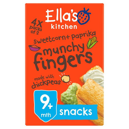 Ella's Kitchen Sweetcorn Paprika Munchy Fingers Multipack Baby 9+Months 48g Botiga