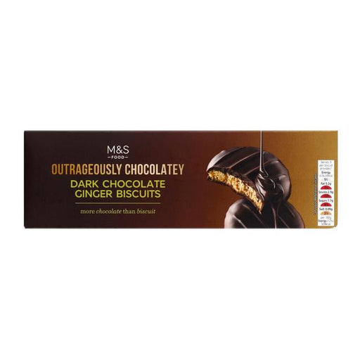 M&S Extremely Chocolatey Dark Chocolate & Ginger Biscuits 175g Botiga