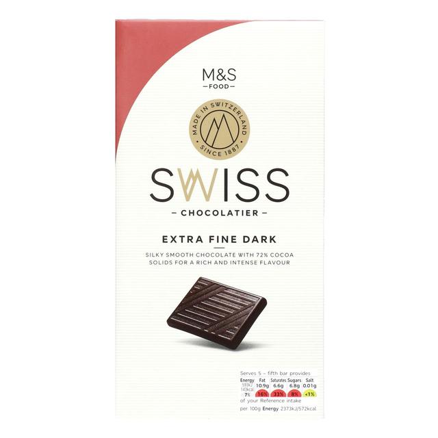 M&S Extra Fine 72% Cocoa Dark Chocolate 125g Botiga