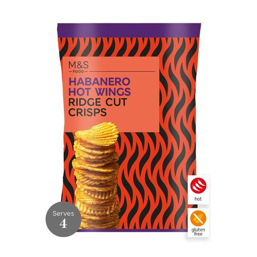 M&S Habanero Hot Wing Ridge Cut Crisps 135g Botiga