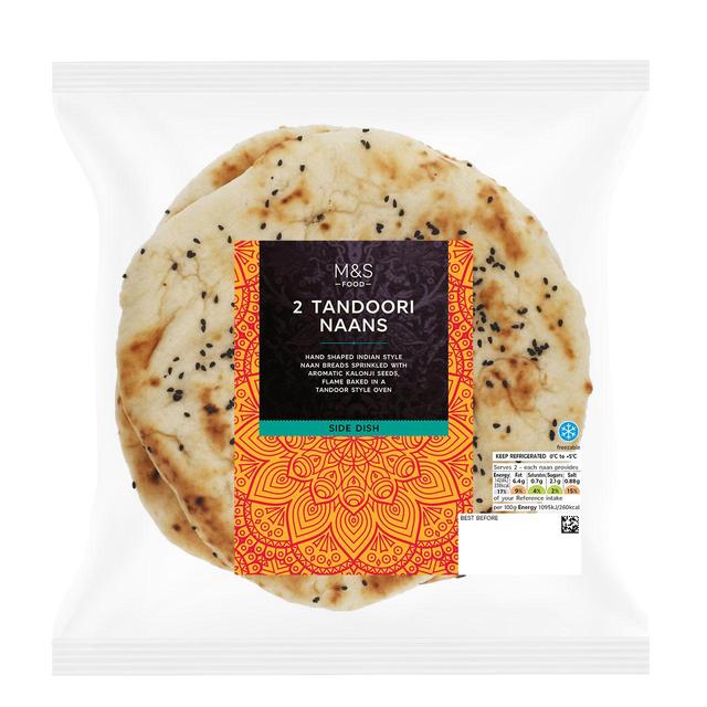 M&S 2 Tandoori Naans 130g Botiga