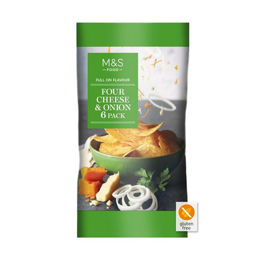 M&S Four Cheese & Onion Crisps 25g x 6 per pack Botiga