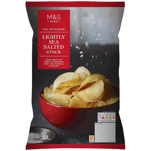 M&S Lightly Sea Salted Crisps 25g x 6 per pack Botiga