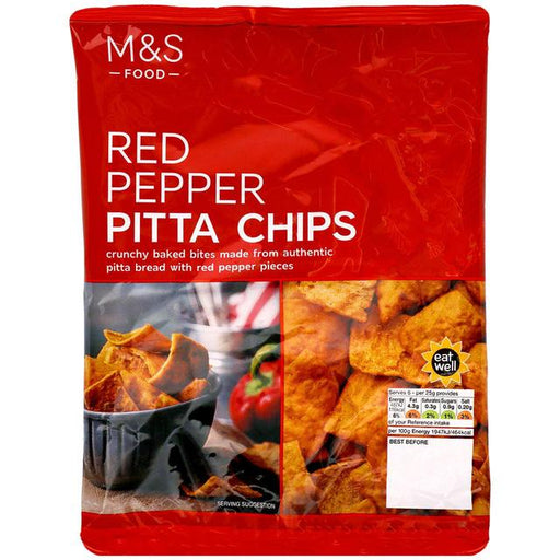 M&S Red Pepper Pitta Chips 150g Botiga