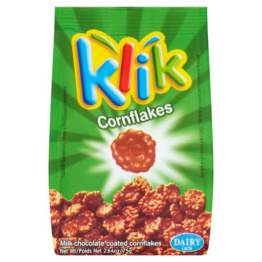 Klik Milk Chocolate Coated Corn Flake Bites 75g Botiga