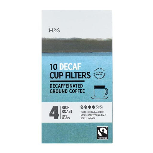 M&S Fairtrade Decaf One Cup Coffee Filters 10 per pack Botiga