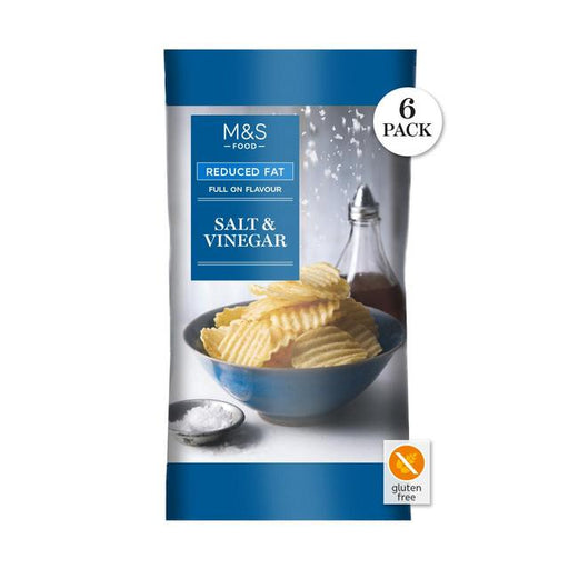 M&S Reduced Fat Salt & Vinegar Crisps Multipack 6 x 25g Botiga