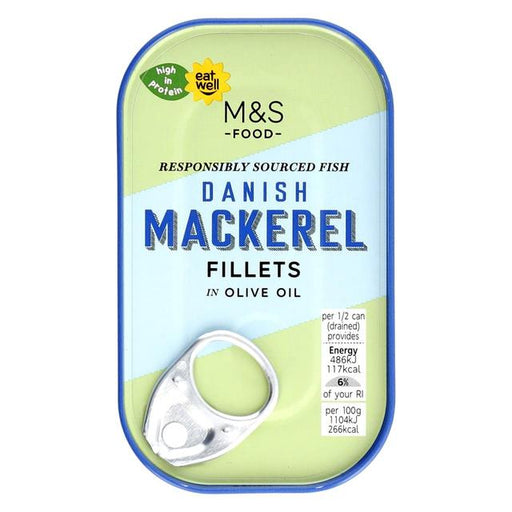 M&S Danish Mackerel Fillets in Olive Oil 125g Botiga