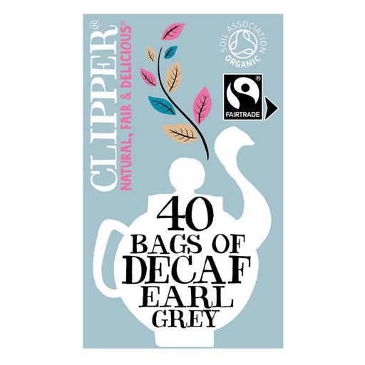 Clipper Organic & Fairtrade Decaffeinated Earl Grey Tea 40 per pack Botiga