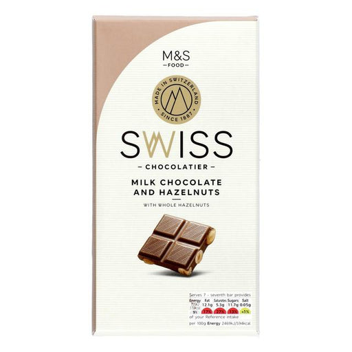 M&S Swiss Extra Fine Milk Chocolate with Hazelnuts 200g Botiga