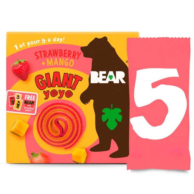 BEAR GIANT Fruit Yoyos Strawberry & Mango Multipack 5 x 20g Botiga