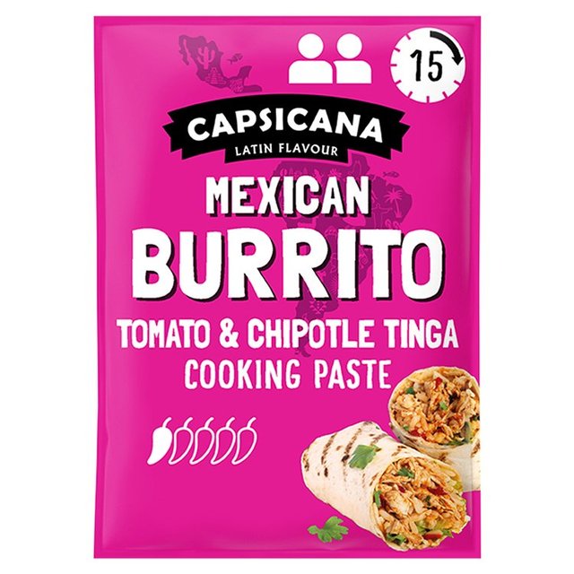 Capsicana Mexican Tomato Chipotle Burrito Cooking Paste Serves 2 Mild 60g Botiga