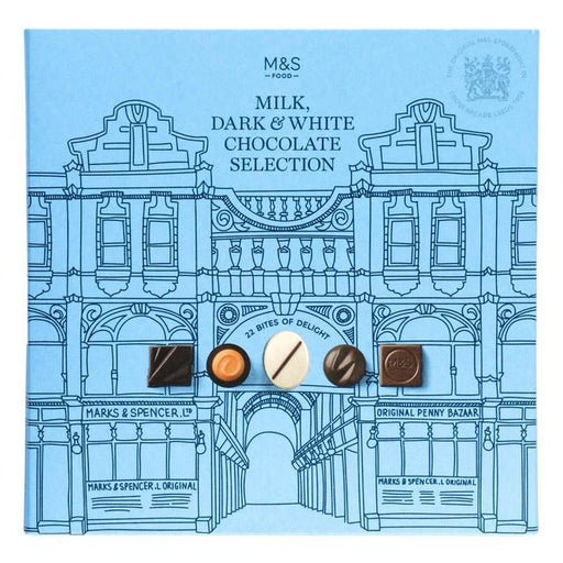 M&S Milk, Dark & White Chocolate Selection Box 300g Botiga