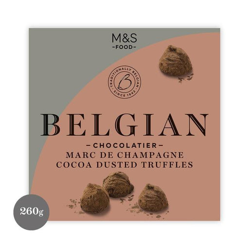 M&S Belgian Marc De Champagne Cocoa Dusted Truffles 260g Botiga