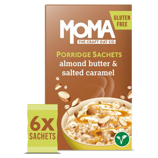 MOMA Almond Butter & Salted Caramel Jumbo Oat Porridge Sachets Gluten Free 6 per pack Botiga