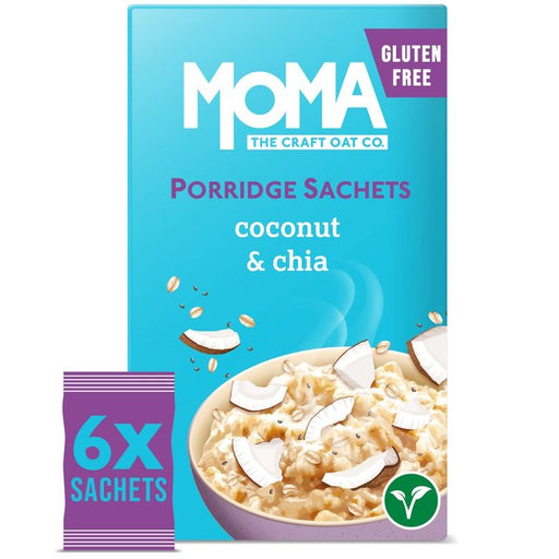 MOMA Coconut & Chia Jumbo Oat Porridge Sachets Gluten Free 6 per pack Botiga