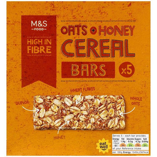 M&S Oats & Honey Cereal Bars 5 x 30g Botiga