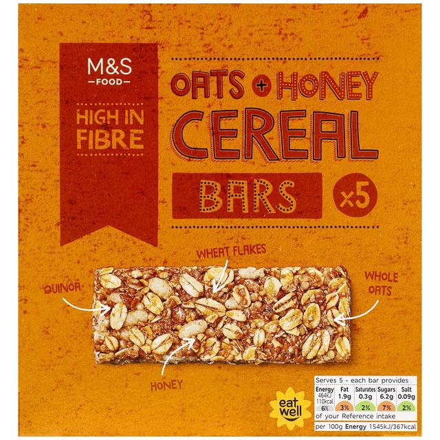 M&S Oats & Honey Cereal Bars 5 x 30g Botiga