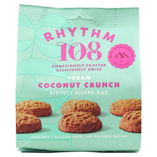 Rhythm 108 Swiss Vegan Coconut Crunch Biscuit Share Bag 135g 135g Botiga