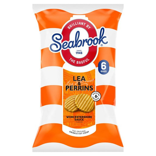 Seabrook Crinkle Cut Lea & Perrins Worcestershire Sauce Crisps 6 x 25g Botiga