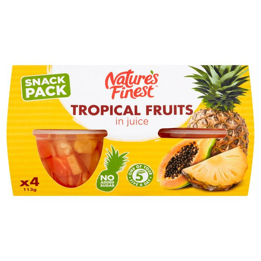 Nature's Finest Fruit Pots Tropical Fruit Salad 4 x 113g Botiga