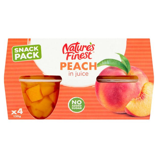 Nature's Finest Fruit Pots Peach in Juice 4 x 120g Botiga