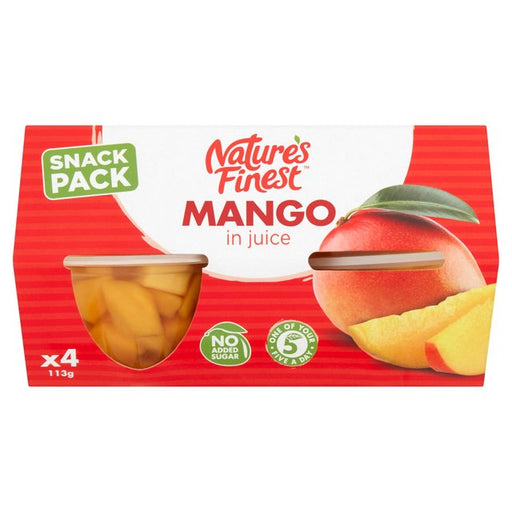Nature's Finest Fruit Pots Mango in Juice 4 x 113g Botiga