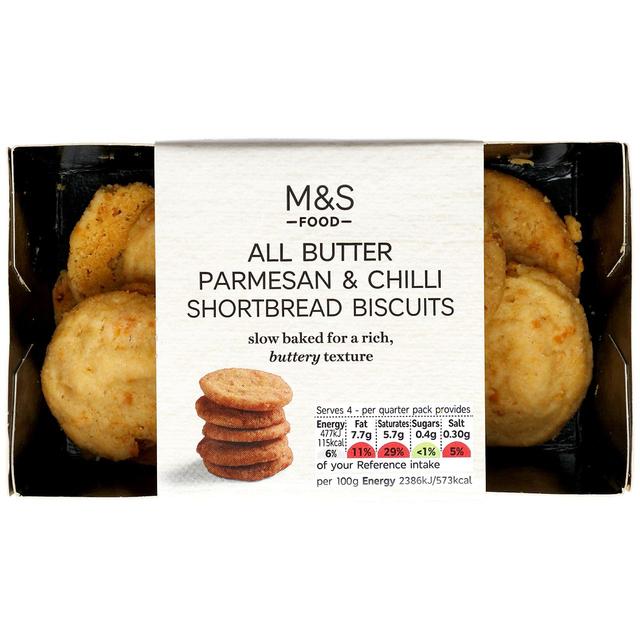 M&S Collection All Butter Parmigiano Reggiano & Chilli Biscuits 80g Botiga