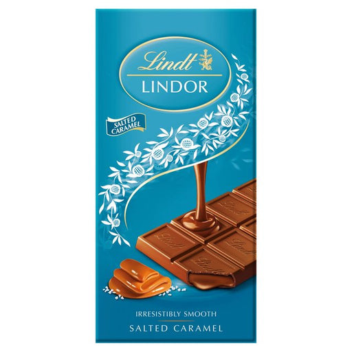 Lindt Lindor Milk Salted Caramel Chocolate Bar 100g Botiga