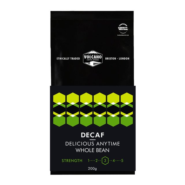Volcano Coffee Works Decaf Delicious Anytime Coffee Beans 200g Botiga
