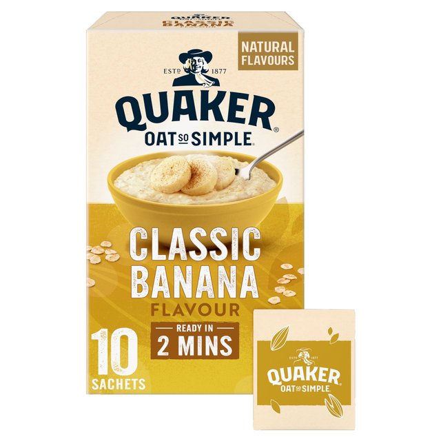 Quaker Oat So Simple Banana Porridge Cereal Sachets 10 per pack Botiga