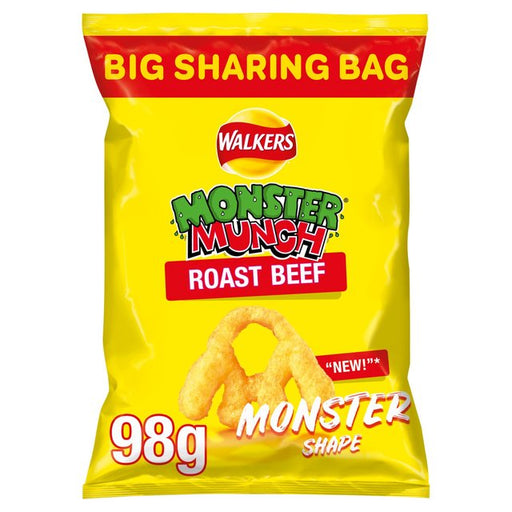 Walkers Monster Munch Roast Beef Sharing Bag Snacks 98g Botiga