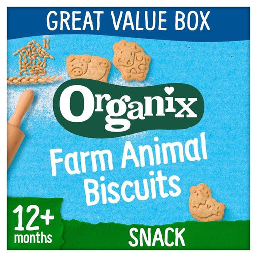 Organix Farm Animal Biscuits, 12 mths Value Box 100g Botiga