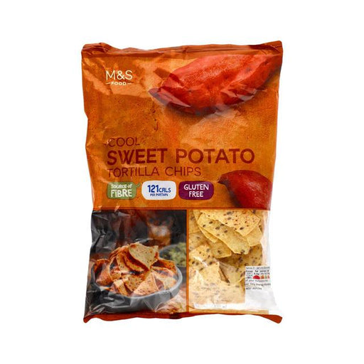 M&S Cool Sweet Potato Tortilla Chips 150g Botiga