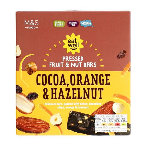 M&S Cocoa, Orange & Hazelnut Bars 4 x 35g Botiga