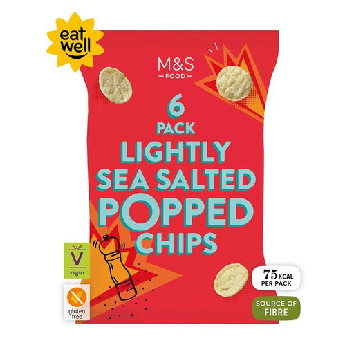 M&S Lightly Salted Popped Potato Chips Multipack 6 per pack Botiga