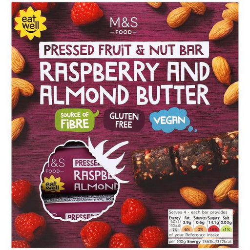 M&S Raspberry & Almond Butter Bars 4 x 35g Botiga