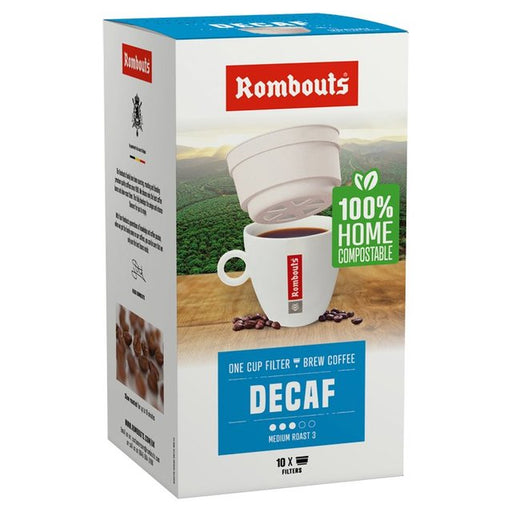 Rombouts Decaffeinated Compostable One Cup Filter Coffee 10 x 1 per pack Botiga